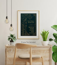 Load image into Gallery viewer, F Scott Fitzgerald Quote From The Great Gatsby - There are only the pursued, the pursuing, the busy and the tired. Art Deco Book Quote Print
