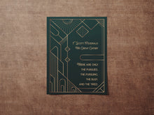Load image into Gallery viewer, F Scott Fitzgerald Quote From The Great Gatsby - There are only the pursued, the pursuing, the busy and the tired. Art Deco Book Quote Print