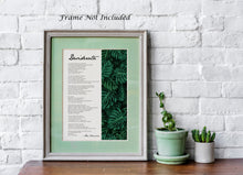 Load image into Gallery viewer, Desiderata Poem Print - Poem By Max Ehrmann - Tropical Plant Monstera Decor - Framed print or Unframed print