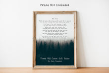 Load image into Gallery viewer, There Will Come Soft Rains Poetry Print - Sara Teasdale Poem Wall Art - Physical Print Without Frame