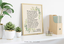 Load image into Gallery viewer, The Peace of Wild Things by Wendell Berry ..."When despair for the world grows in me" - illustrated poem print without frame