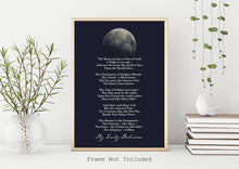 Load image into Gallery viewer, The Moon was But a Chin of Gold - Emily Dickinson Poetry Wall art - Physical Print Without Frame
