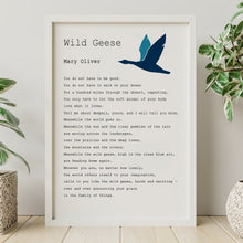 Load image into Gallery viewer, Wild Geese Poem Poster Print - Mary Oliver Poem