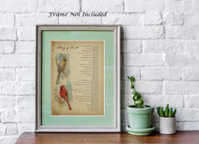Load image into Gallery viewer, Litany of Trust Poster Print - Pair Of Cardinals Illustrated Prayer - Catholic Prayer for Trust - Catholic Wall Art - Print Without Frame