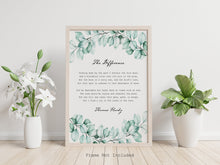 Load image into Gallery viewer, The Difference Poem By Thomas Hardy - Physical Print Without Frame