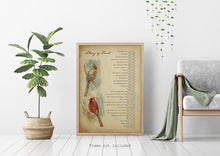 Load image into Gallery viewer, Litany of Trust Poster Print - Pair Of Cardinals Illustrated Prayer - Catholic Prayer for Trust - Catholic Wall Art - Print Without Frame