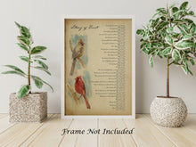Load image into Gallery viewer, Litany of Trust Poster Print - Pair Of Cardinals Illustrated Prayer - Catholic Prayer for Trust - Catholic Wall Art - Print Without Frame