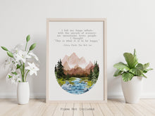 Load image into Gallery viewer, Sylvia Plath Quote Print - This is what it is to be happy - Air, mountains, trees, people - Literary Wall Art - Physical Print Without Frame