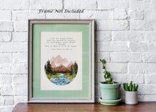 Load image into Gallery viewer, Sylvia Plath Quote Print - This is what it is to be happy - Air, mountains, trees, people - Literary Wall Art - Physical Print Without Frame