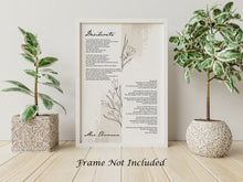 Load image into Gallery viewer, Desiderata Poem Print - Poem By Max Ehrmann - Physical Print With or Without Frame