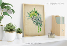 Load image into Gallery viewer, Watercolor Succulent print - Succulent Painting Poster Print - Bedroom decor Physical Print Without Frame