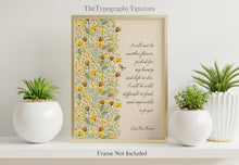 Load image into Gallery viewer, I Will Not Be Another Flower, Picked For My Beauty - Erin Van Vuren Poetry Quote - Feminist Wall Art Poster Framed Print or Unframed Print