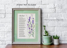 Load image into Gallery viewer, The Dash Poem Poster Print With Lavender Flowers - Live Your Dash - Funeral Reading - Physical Print Without Frame