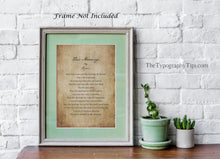 Load image into Gallery viewer, This Marriage Poem Print by Rumi - Wedding poem wall art - Ceremony reading - Vow Renewal Reading Wedding Gift Physical Print Without Frame