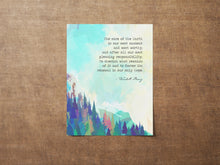 Load image into Gallery viewer, Wendell Berry Quote Print "The Care Of The Earth" - The Art of the Commonplace: The Agrarian Essays - Physical Print Without Frame