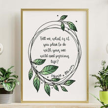 Load image into Gallery viewer, Tell me what is it you plan to do with your one wild and precious life? Poetry Wall Art