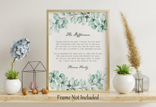 Load image into Gallery viewer, The Difference Poem By Thomas Hardy - Physical Print Without Frame