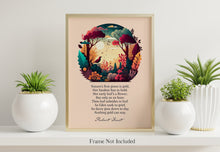 Load image into Gallery viewer, Nothing Gold Can Stay - Robert Frost Poem Print - Nature's first green is gold. Poetry Poster - Physical Print Without Frame