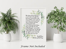 Load image into Gallery viewer, The Peace of Wild Things by Wendell Berry ..."When despair for the world grows in me" - illustrated poem print without frame