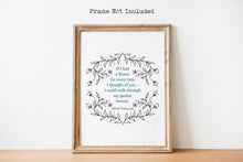 Load image into Gallery viewer, If I had a flower for every time I thought of you... Alfred Lord Tennyson Love Quote Poster Print - Thinking of you gift