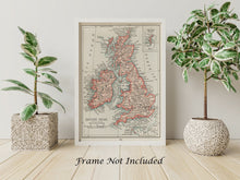 Load image into Gallery viewer, Vintage map of the British Isles from Universal Atlas of the World published in 1900 - Physical Print Without Frame