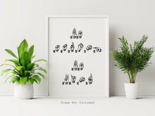 Load image into Gallery viewer, Be Strong Be Kind - ASL Wall Art - American Sign Language print - UNFRAMED Wall art