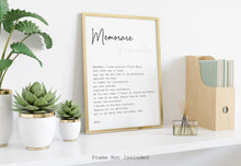 Load image into Gallery viewer, Memorare Prayer Print - Remember prayer - Framed Prayer Print - Catholic Prayer - Christian wall art - Framed and unframed versions