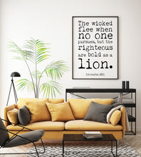 Load image into Gallery viewer, Bible verse wall art - Proverbs 28 :1 - Scripture wall art