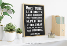 Load image into Gallery viewer, Jocko Willink Print - Hard work, late nights, early mornings - Inspirational poster - Discipline equals freedom - Physical Art Print