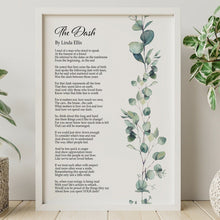 Load image into Gallery viewer, The Dash Poetry Print - Poem By Linda Ellis - Live Your Dash - Funeral Reading