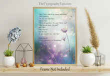 Load image into Gallery viewer, Alice In Wonderland Quote Print Cheshire Cat Quote - We're All Mad Here - Alice's Adventures in Wonderland - Physical Print Without Frame