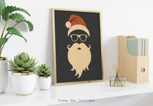 Load image into Gallery viewer, Modern Santa Wall Art, Christmas Decor, Hipster Santa Claus Art print
