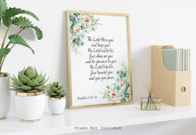 Load image into Gallery viewer, Numbers 6:24-26 - The Lord Bless You - prayer print - Scripture wall art - christian wall art UNFRAMED - May the Lord - Bible verse print