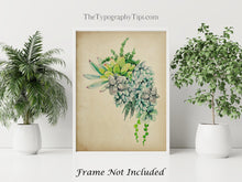 Load image into Gallery viewer, Watercolor Succulent print - Succulent Painting Poster Print - Bedroom decor Physical Print Without Frame