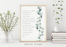 Load image into Gallery viewer, Lord's Prayer Print - Our Father Prayer - Unframed Prayer Print - Catholic Prayer - Eucalyptus Watercolor UNFRAMED