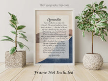 Load image into Gallery viewer, Ozymandias Poem by Percy Shelley - King of Kings Poem - Framed & Unframed Options