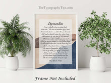 Load image into Gallery viewer, Ozymandias Poem by Percy Shelley - King of Kings Poem - Framed & Unframed Options