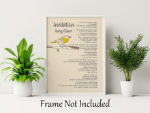 Load image into Gallery viewer, Invitation By Mary Oliver Poem Poster Print Framed & Unframed Options