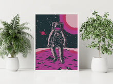 Load image into Gallery viewer, Retro Astronaut Print – Vintage Space Explorer Illustration
