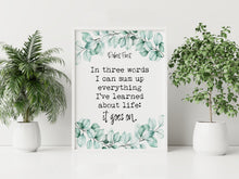 Load image into Gallery viewer, Robert Frost Quote Print - It Goes On - Motivational Wall Art
