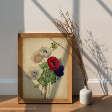 Load image into Gallery viewer, Vintage Anemone Bouquet Print – Antique Botanical Flower Illustration
