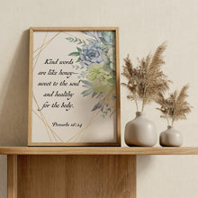 Load image into Gallery viewer, Kind Words Are Like Honey – Proverbs 16:24 Scripture Wall Art
