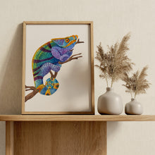 Load image into Gallery viewer, Colorful Chameleon Print – Reptile Wall Art
