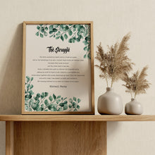 Load image into Gallery viewer, The Struggle Poem Print – Mikhail Naimy Lebanese Poetry with Eucalyptus
