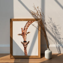 Load image into Gallery viewer, Mother and Baby Giraffe Nursery Print – Watercolor Nursery Wall Art
