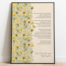 Load image into Gallery viewer, How I go to the woods Mary Oliver Poem Print
