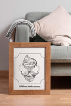 Load image into Gallery viewer, He That Hath No Beard Shakespeare Quote Print – Funny Illustrated Beard Wall Art
