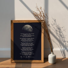 Load image into Gallery viewer, The Moon Was But a Chin of Gold – Emily Dickinson Poem Print
