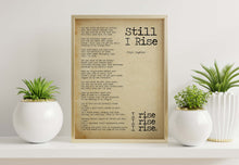 Load image into Gallery viewer, Maya Angelou Quote Wall Art - Still I Rise Maya Angelou poem UNFRAMED
