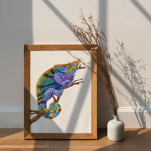 Load image into Gallery viewer, Colorful Chameleon Print – Reptile Wall Art
